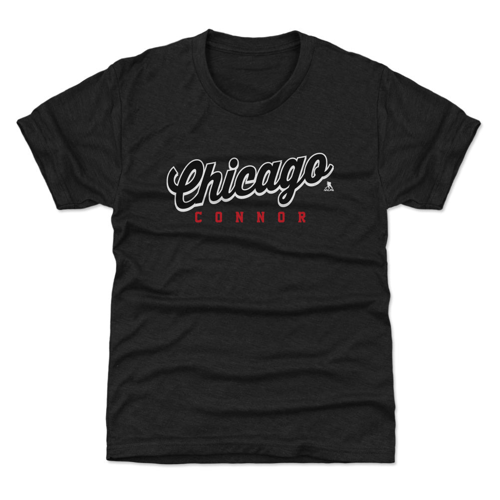 Connor Bedard Chicago Script Connor WHT