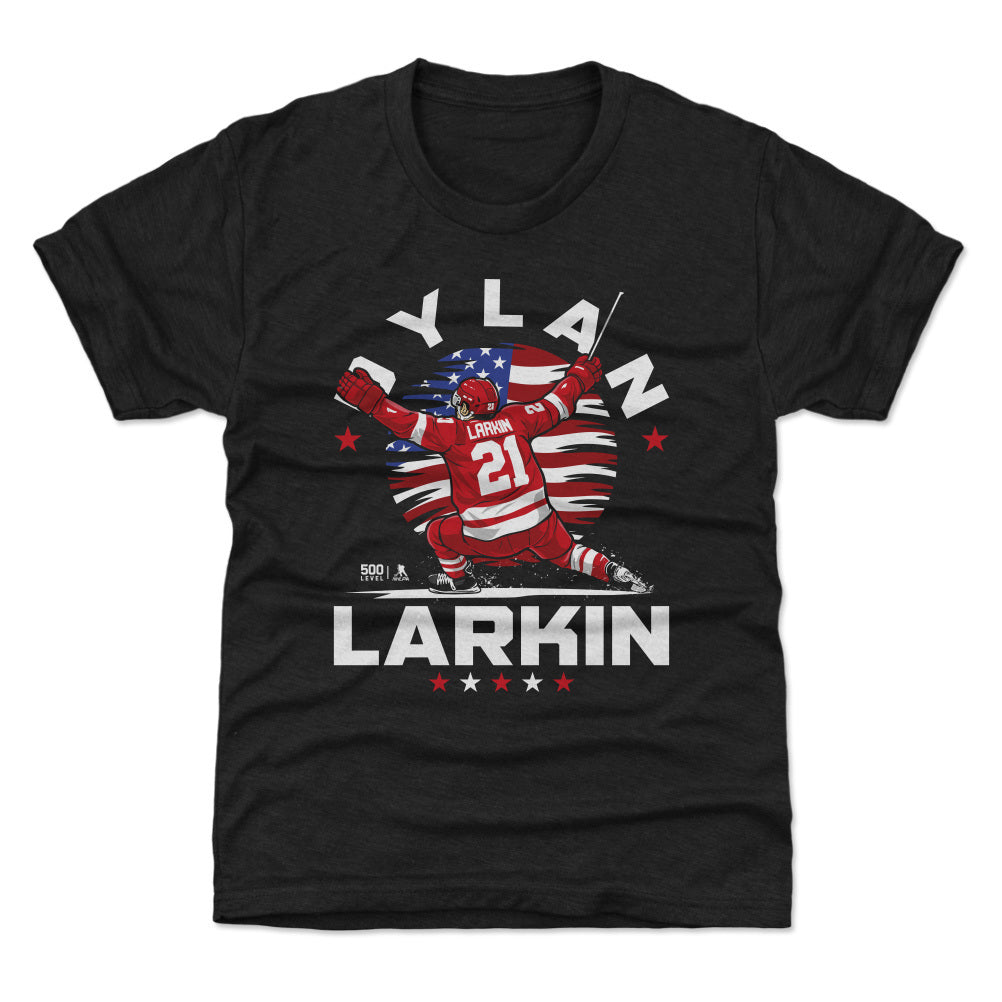 Dylan Larkin Detroit USA Flag Celebration WHT