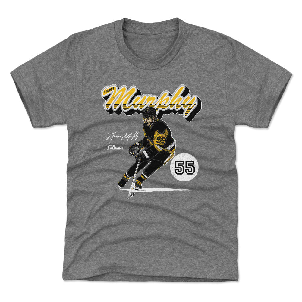 Larry Murphy Pittsburgh Retro Script WHT