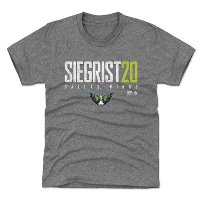 Maddy Siegrist Dallas Wings Elite WHT Kids T Shirt 500 Level Officially Licensed Fan Gear