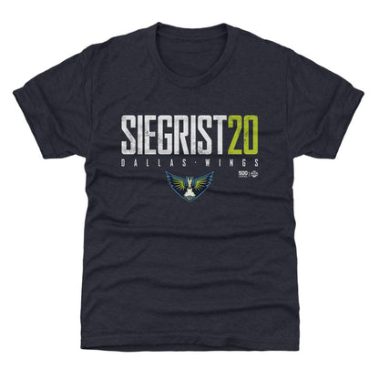 Maddy Siegrist Dallas Wings Elite WHT Kids T Shirt 500 Level Officially Licensed Fan Gear