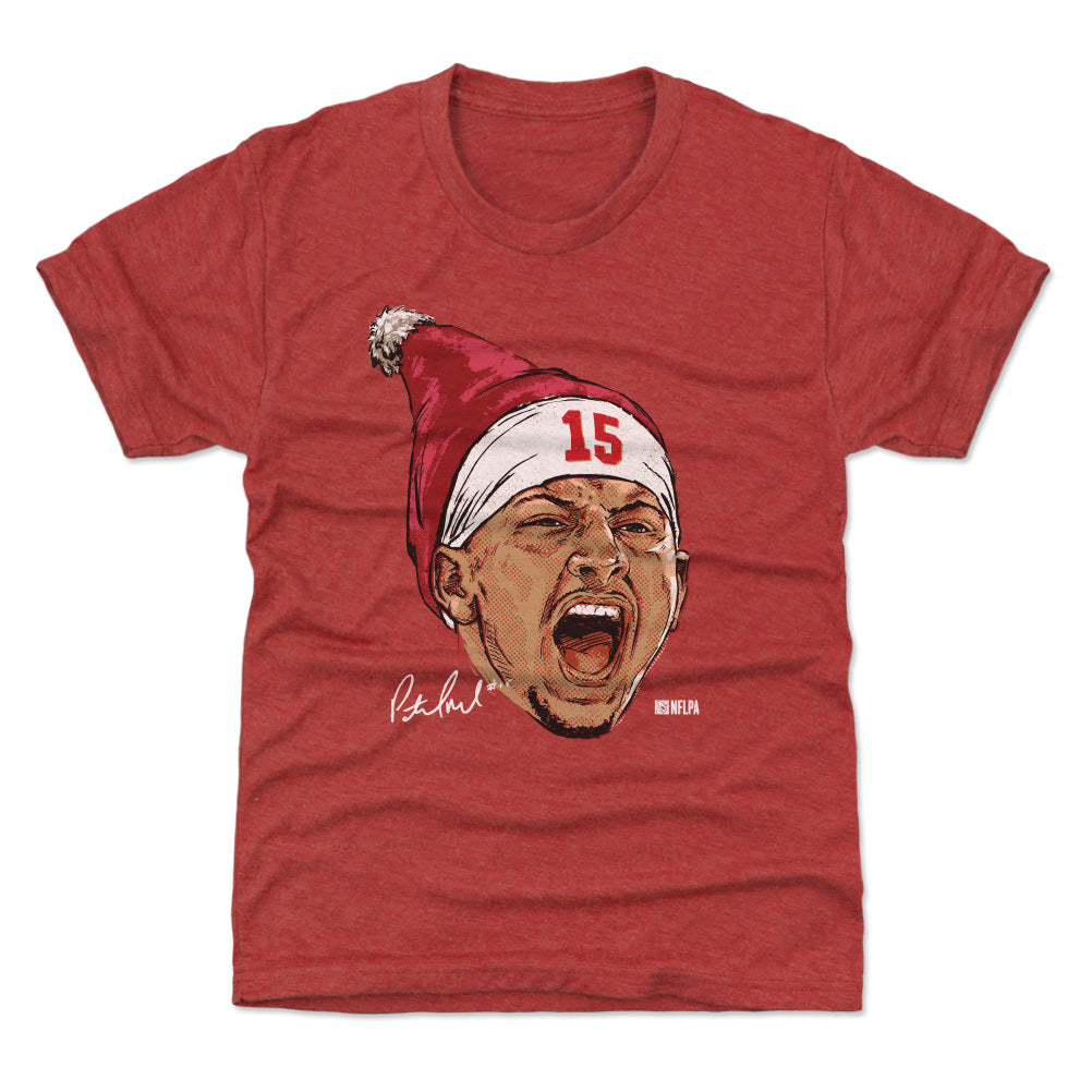 Patrick Mahomes Kansas City Portrait Santa Hat WHT