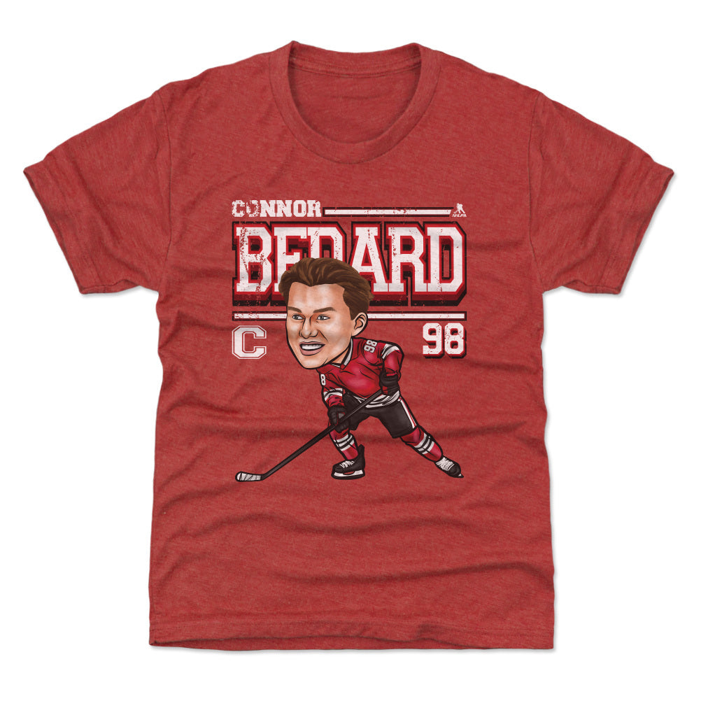 Connor Bedard Chicago Cartoon WHT