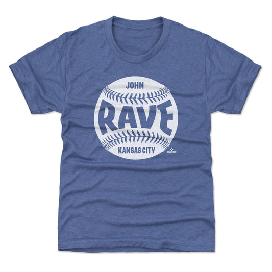 John Rave Kansas City Baseball WHT Kids T Shirt 500 Level Officially Licensed Fan Gear
