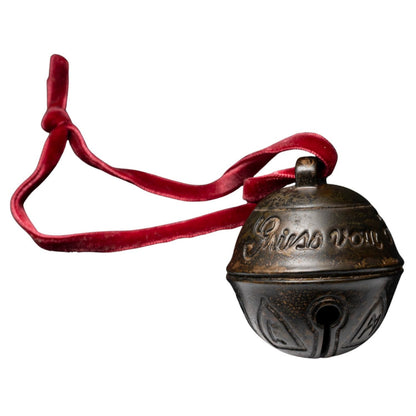 Krampus Bell Cursed Jingle Bell Metal Replica Xmas Ornament w/ Red Bag