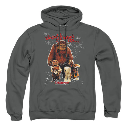 Labyrinth Should You Need Us Mens Hoodie Charcoal