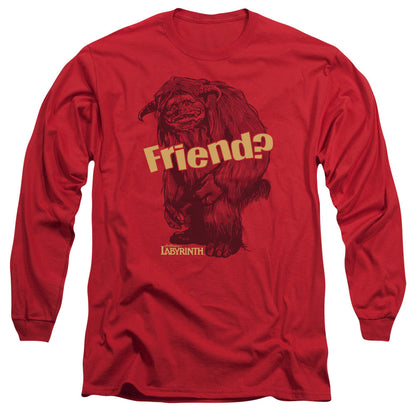 Labyrinth Ludo Friend Mens Long Sleeve Shirt Red Officially Licensed