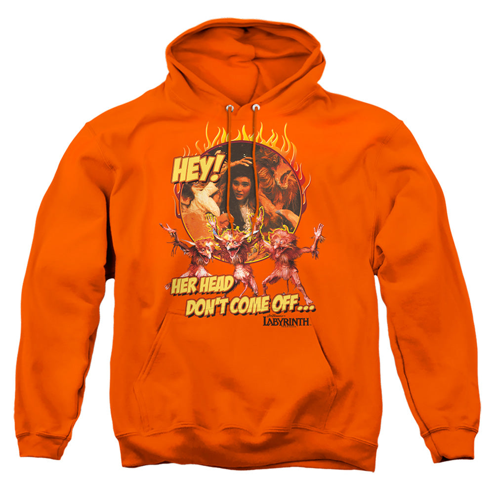 Labyrinth Head Dont Come Off Mens Hoodie Orange