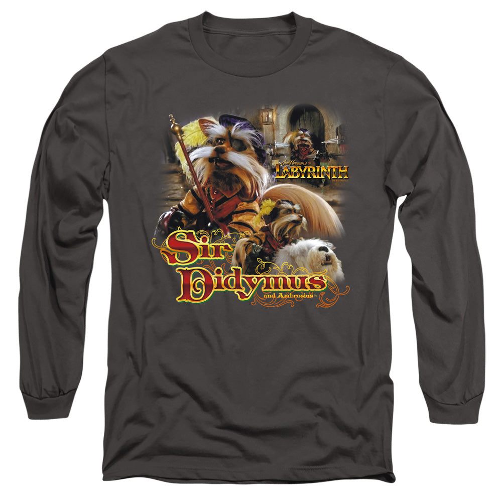 Labyrinth Sir Didymus Mens Long Sleeve Shirt Charcoal Officially Licensed