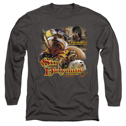 Labyrinth Sir Didymus Mens Long Sleeve Shirt Charcoal Officially Licensed