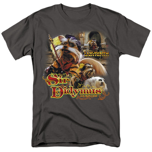 Labyrinth Sir Didymus Mens T Shirt Charcoal
