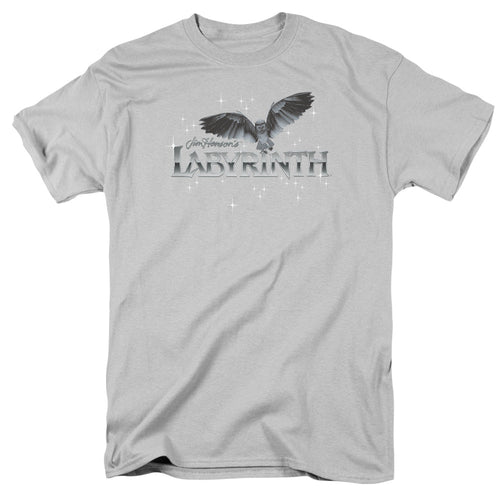 Labyrinth Owl Logo Mens T Shirt Silver