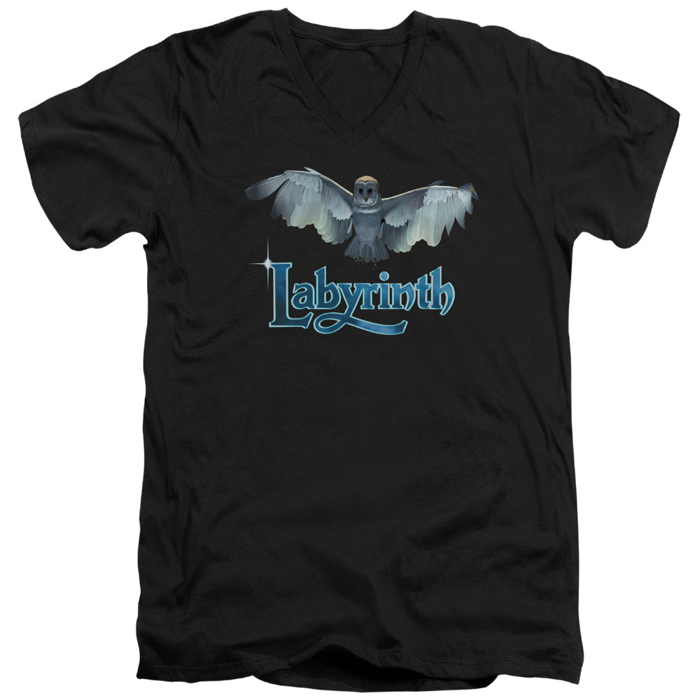 Labyrinth Title Sequence Mens Slim Fit V-Neck T Shirt Black