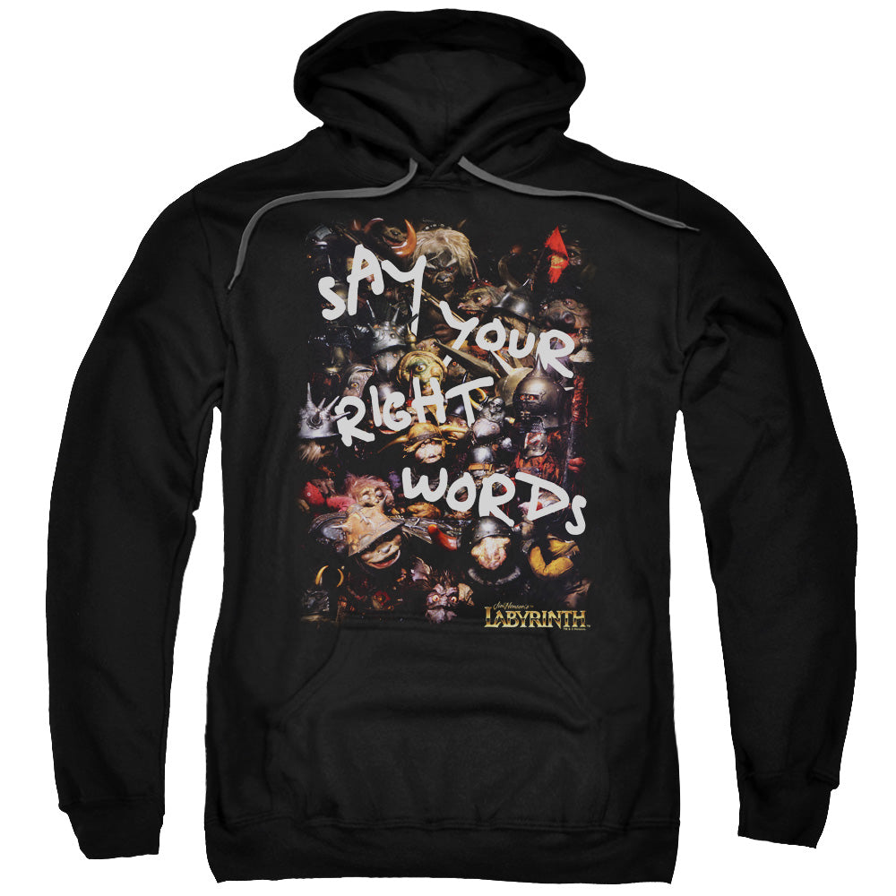 Labyrinth Right Words Mens Hoodie Black
