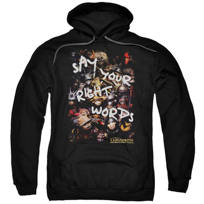 Labyrinth Right Words Mens Hoodie Black