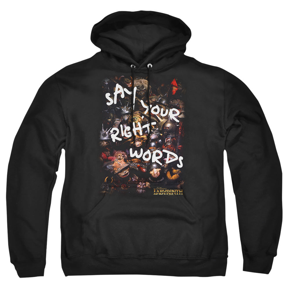 Labyrinth Right Words Mens Hoodie Black