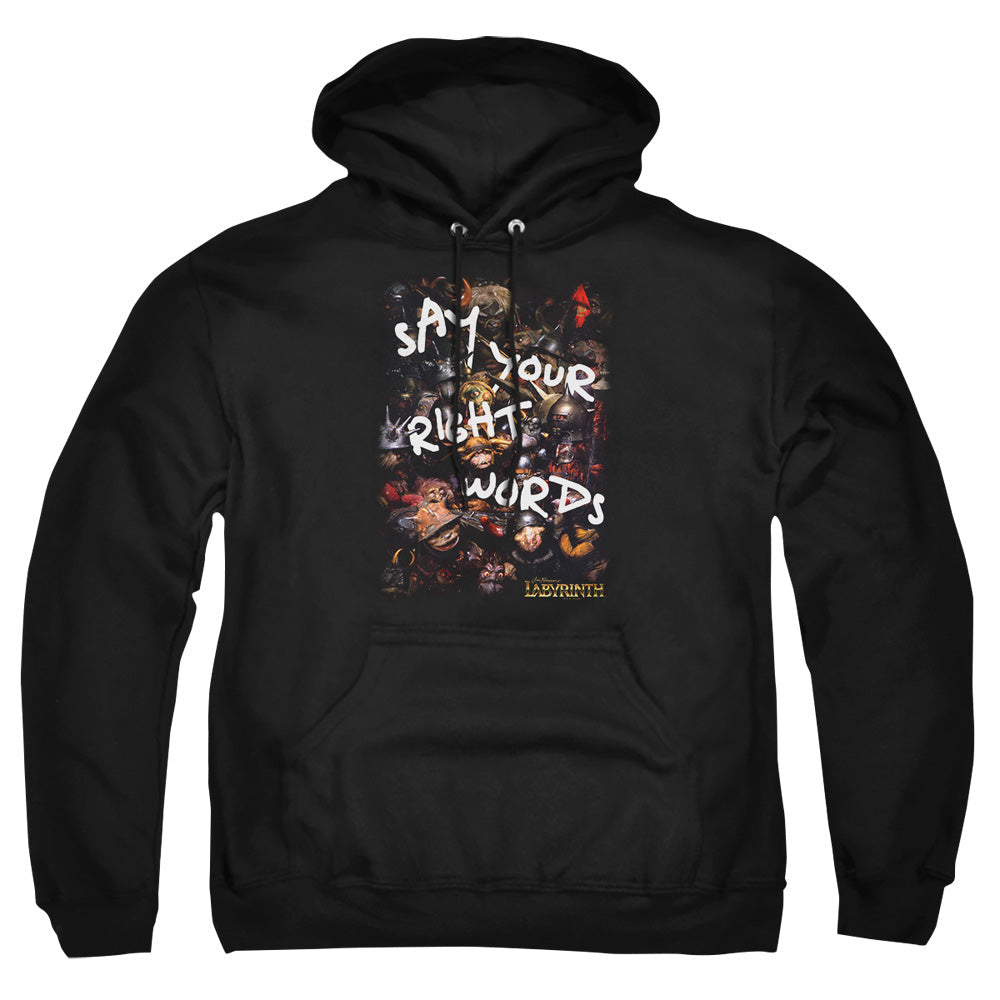 Labyrinth Right Words Mens Hoodie Black
