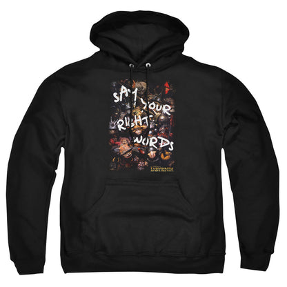 Labyrinth Right Words Mens Hoodie Black