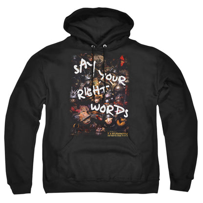 Labyrinth Right Words Mens Hoodie Black