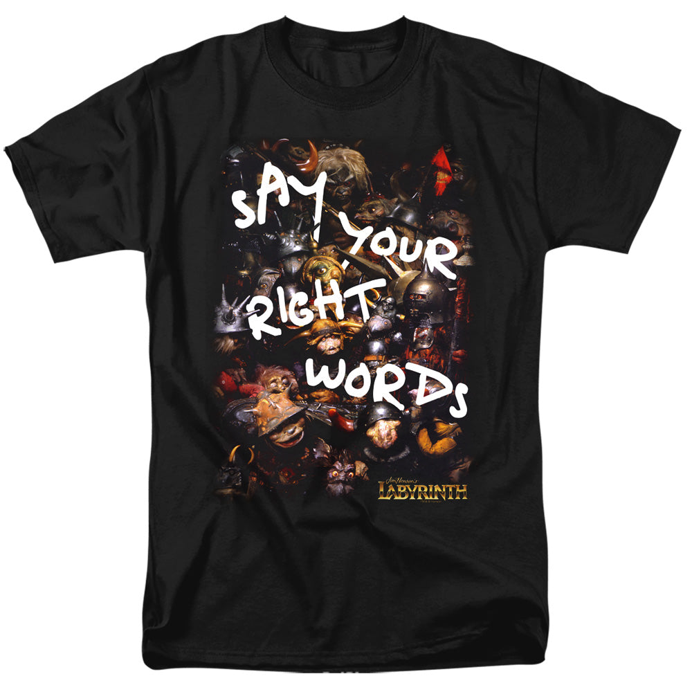 Labyrinth Right Words Mens T Shirt Black