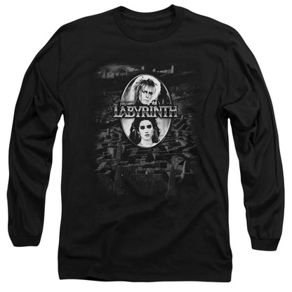 Labyrinth Maze Mens Long Sleeve Shirt Black Officially Licensed