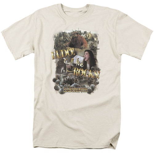 Labyrinth Call The Rocks Mens T Shirt Cream
