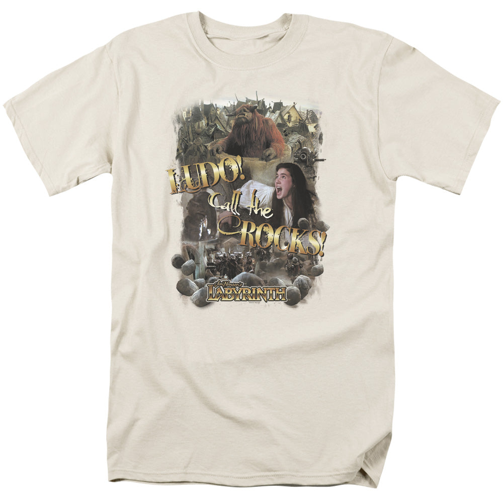 Labyrinth Call The Rocks Mens T Shirt Cream