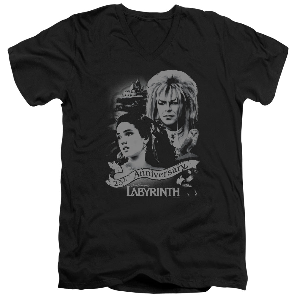 Labyrinth Anniversary Mens Slim Fit V-Neck T Shirt Black