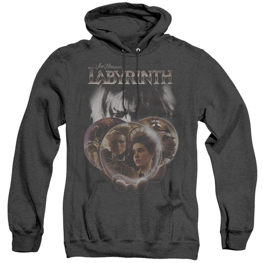 Labyrinth Globes Heather Mens Hoodie Black