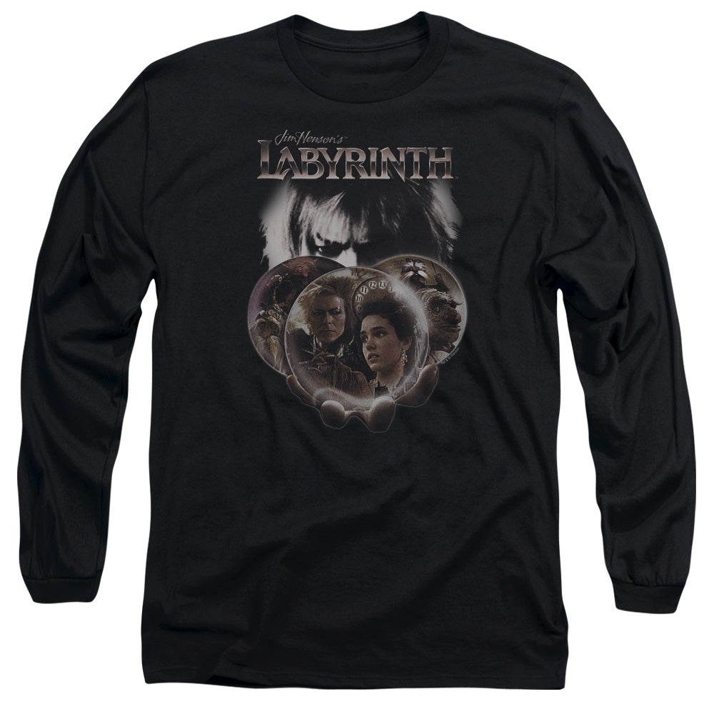Labyrinth Globes Mens Long Sleeve Shirt Black