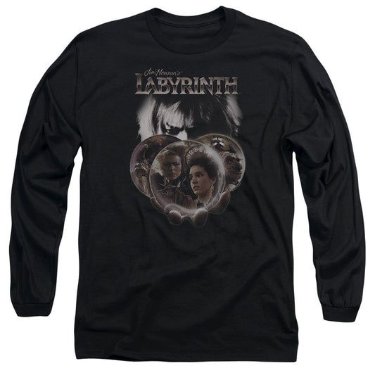 Labyrinth Globes Mens Long Sleeve Shirt Black