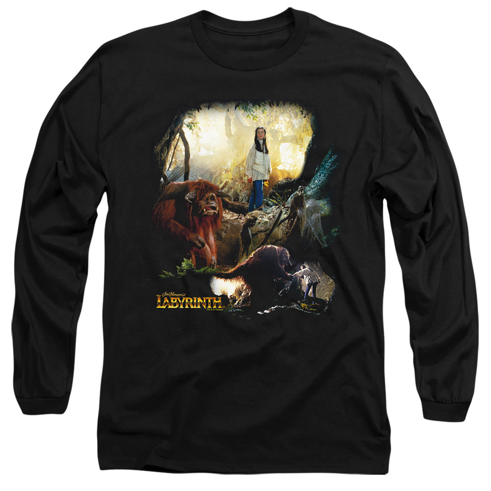 Labyrinth Sarah & Ludo Mens Long Sleeve Shirt Black Officially Licensed