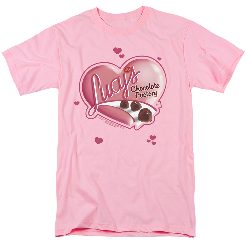 I Love Lucy Chocolate Smudges Mens T Shirt Pink