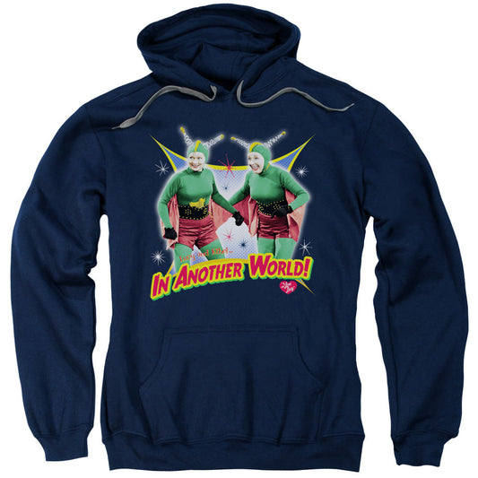 I Love Lucy in Another World Mens Hoodie Navy Blue