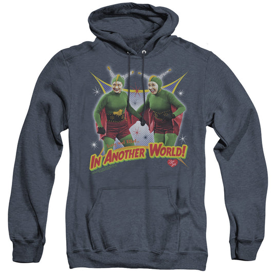 I Love Lucy In Another World Heather Mens Hoodie Navy