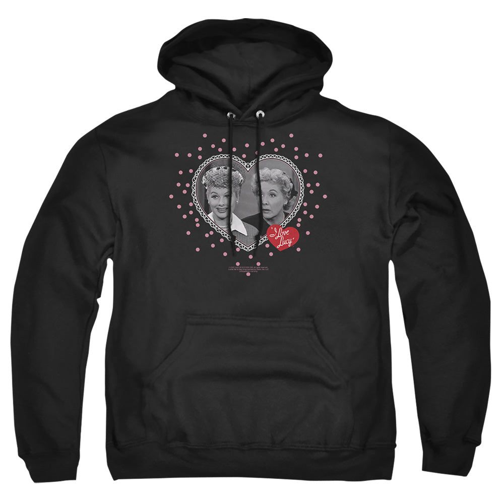 I Love Lucy Hearts And Dots Mens Hoodie Black