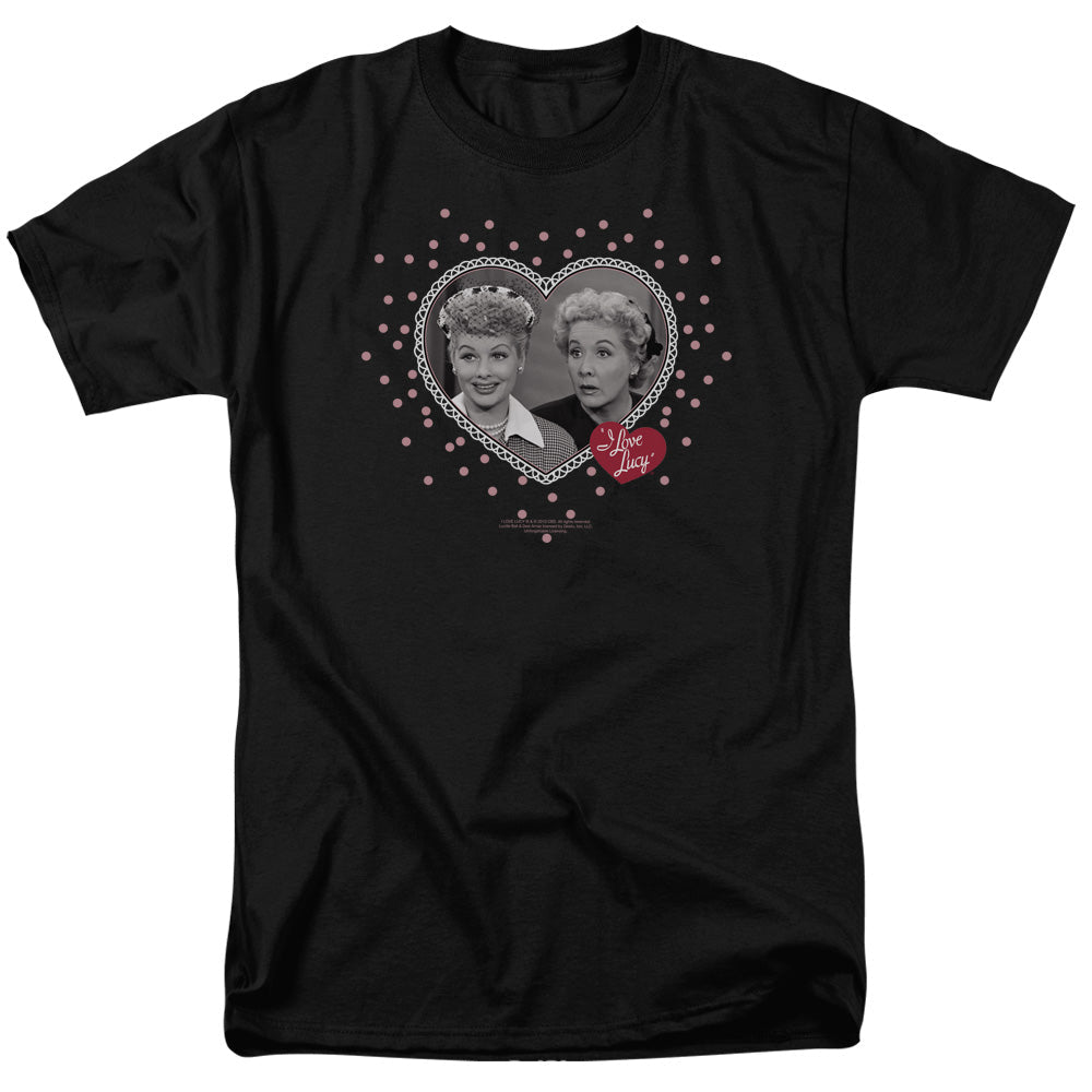 I Love Lucy Hearts And Dots Mens T Shirt Black