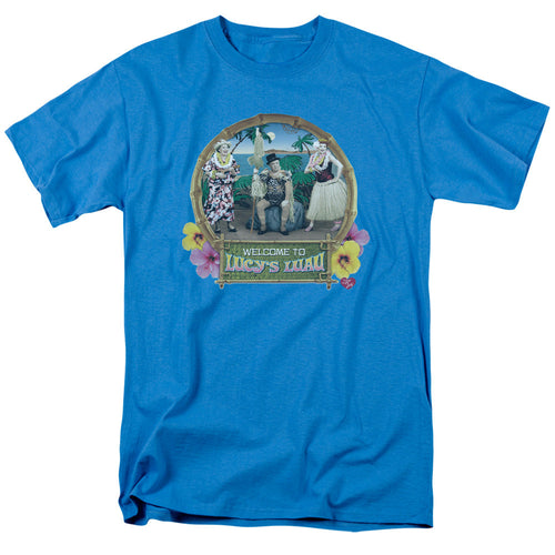 I Love Lucy Lucys Luau Mens T Shirt Turquoise