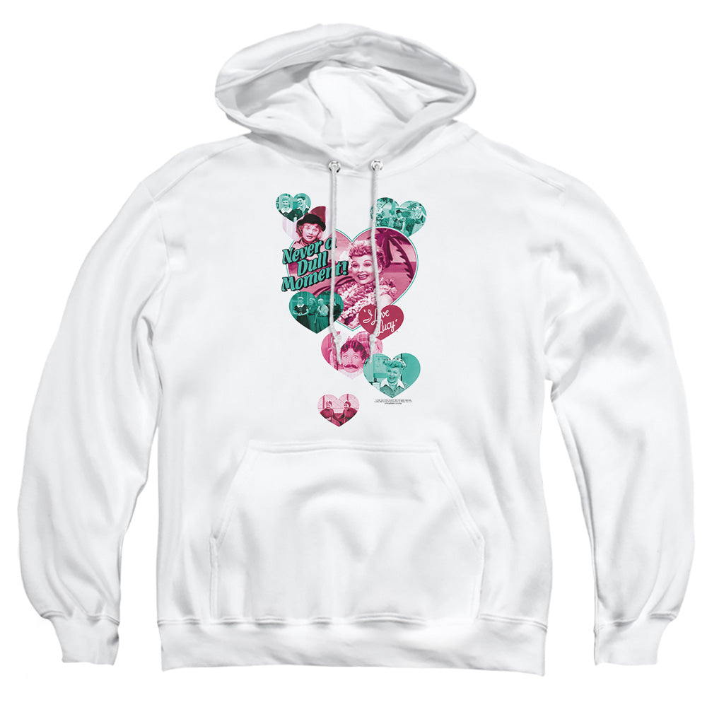 I Love Lucy Never A Dull Moment Mens Hoodie White