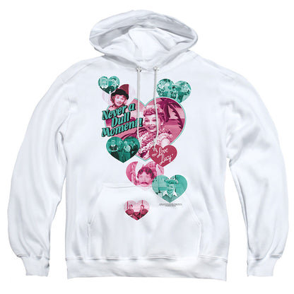 I Love Lucy Never A Dull Moment Mens Hoodie White