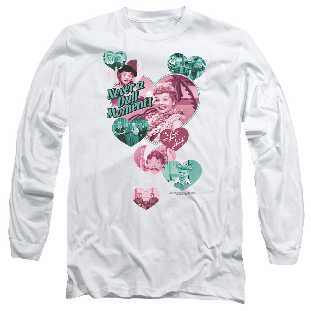 I Love Lucy Never A Dull Moment Mens Long Sleeve Shirt White Officially Licensed