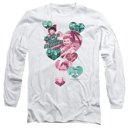 I Love Lucy Never a Dull Moment Mens Long Sleeve Shirt White