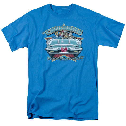 I Love Lucy California Here We Come Mens T Shirt Turquoise