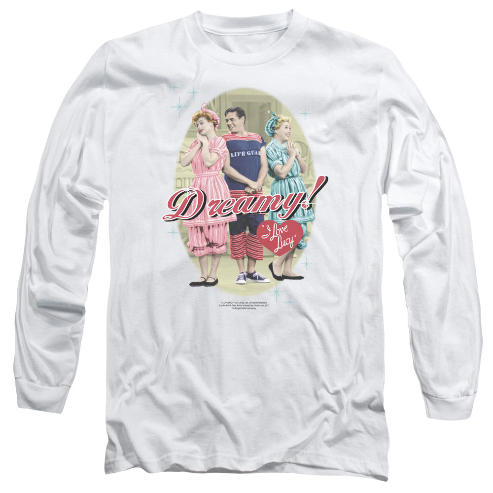 I Love Lucy Dreamy! Mens Long Sleeve Shirt White Officially Licensed