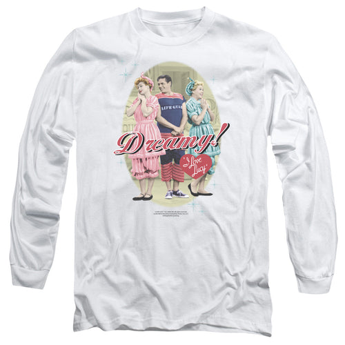 I Love Lucy Dreamy! Mens Long Sleeve Shirt White