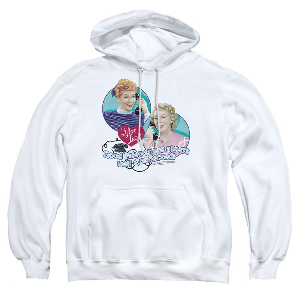I Love Lucy Always Connected Mens Hoodie White