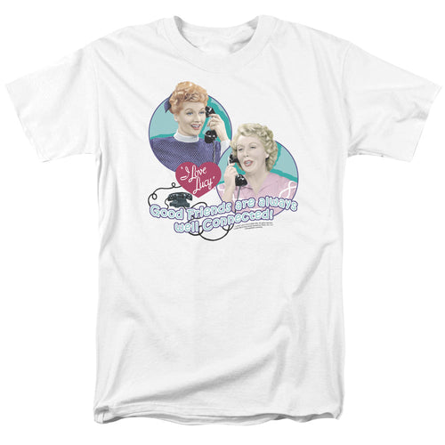 I Love Lucy Always Connected Mens T Shirt White