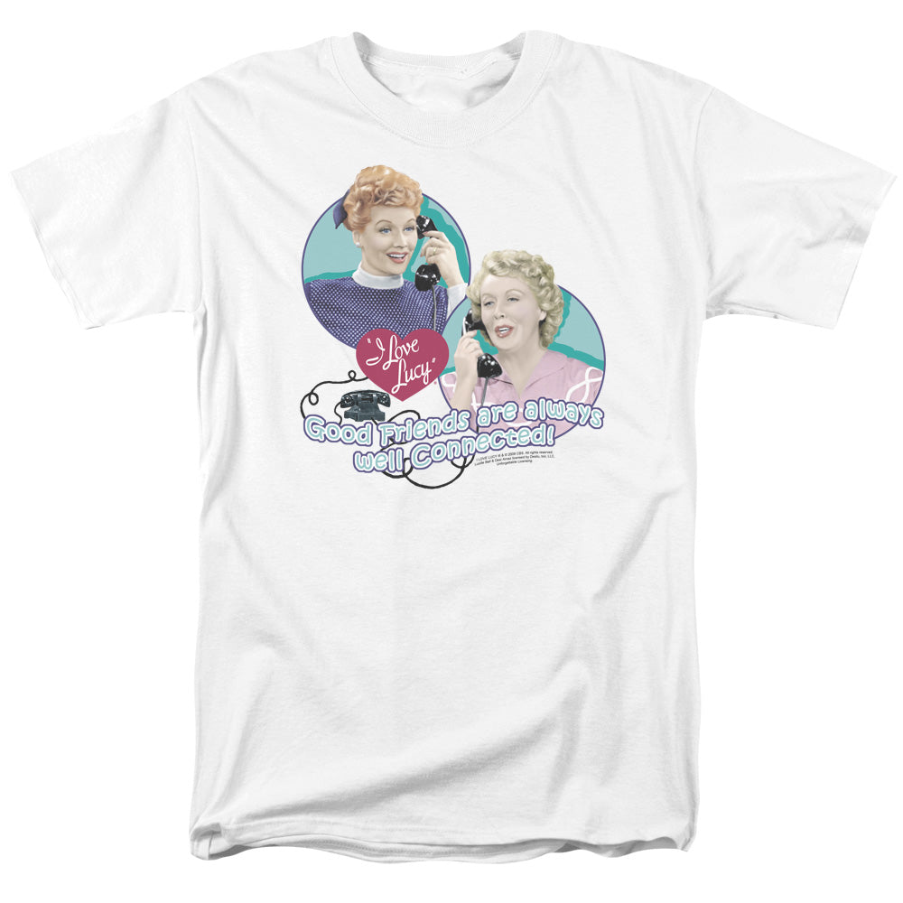 I Love Lucy Always Connected Mens T Shirt White