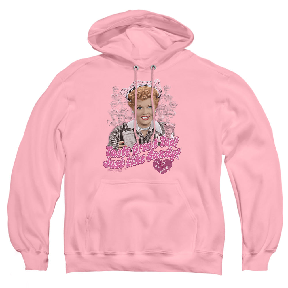 I Love Lucy Tastes Like Candy Mens Hoodie Pink