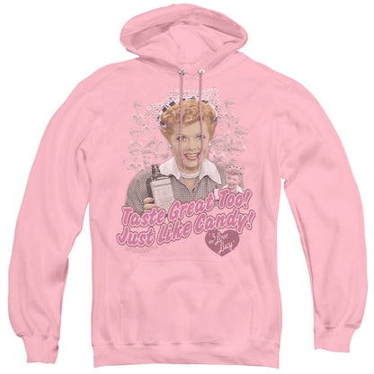 I Love Lucy Tastes Like Candy Mens Hoodie Pink